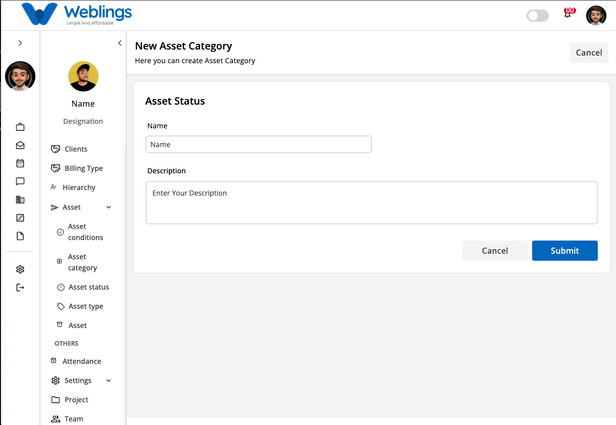 Create a New Asset Status