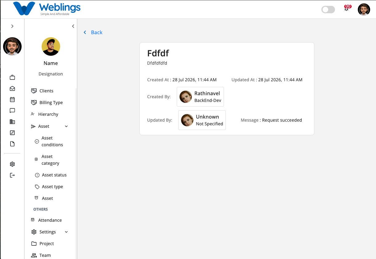 View Asset Status