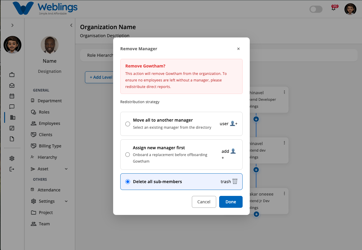 Option 3 — Delete All Sub-Members