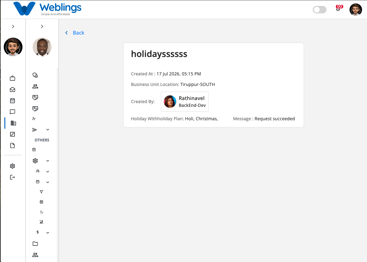 View Holiday Plan