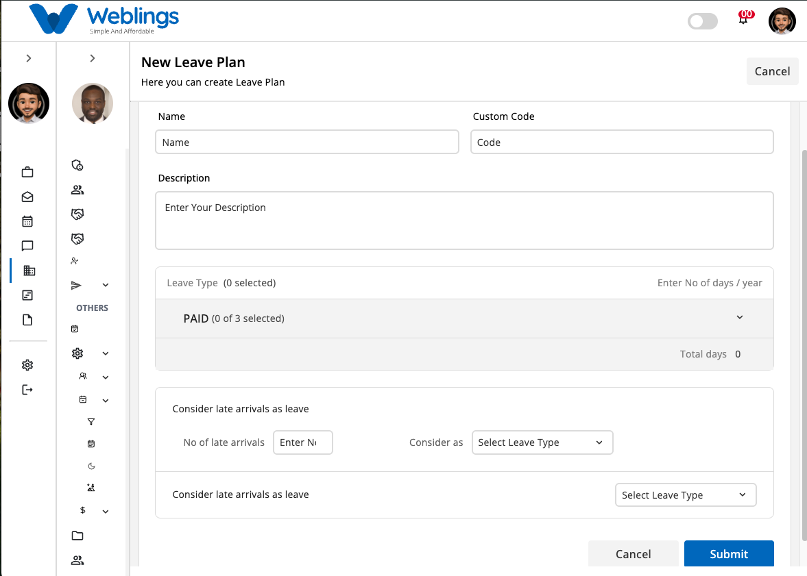 Create a New Leave Plan