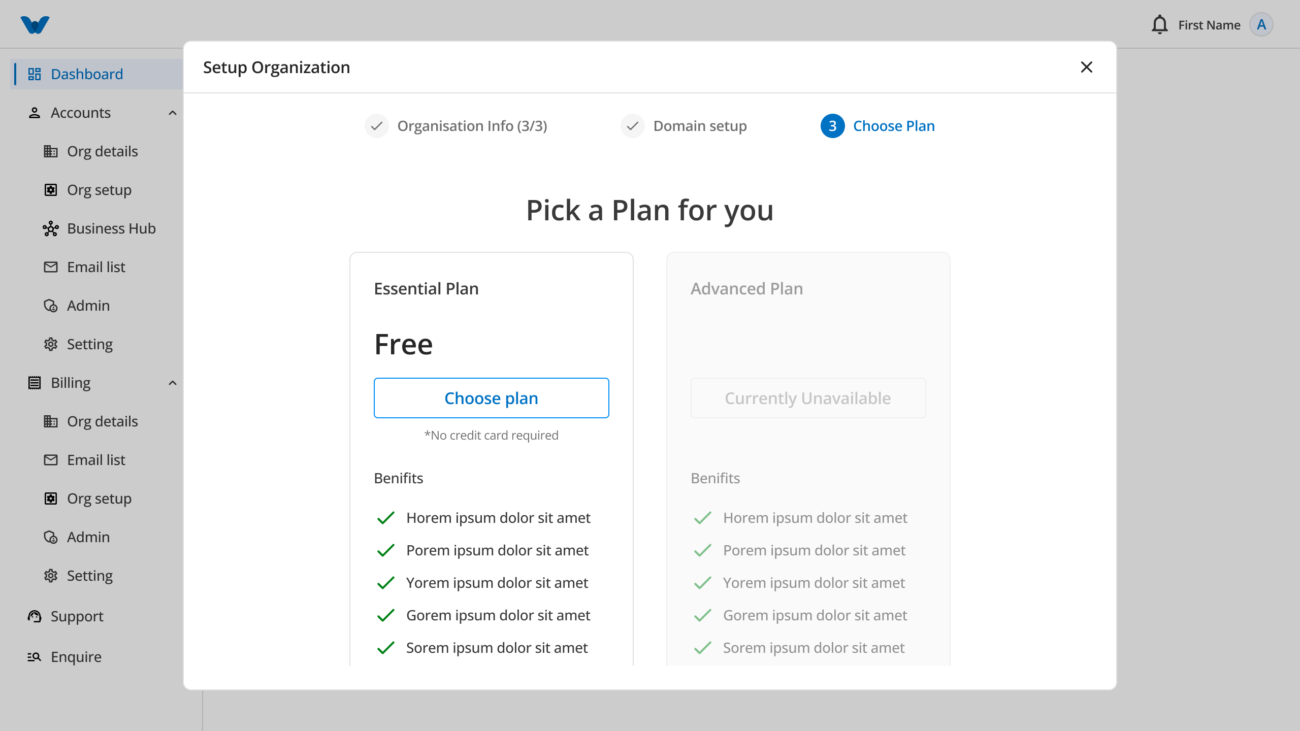 Step 3: Choose a Plan