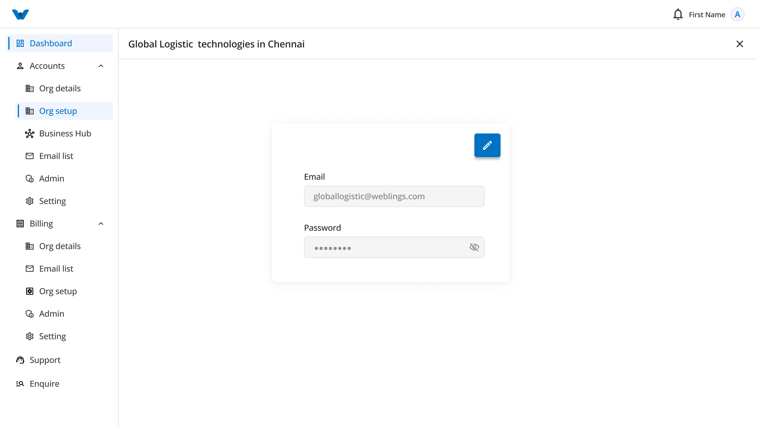 Edit Login Credentials