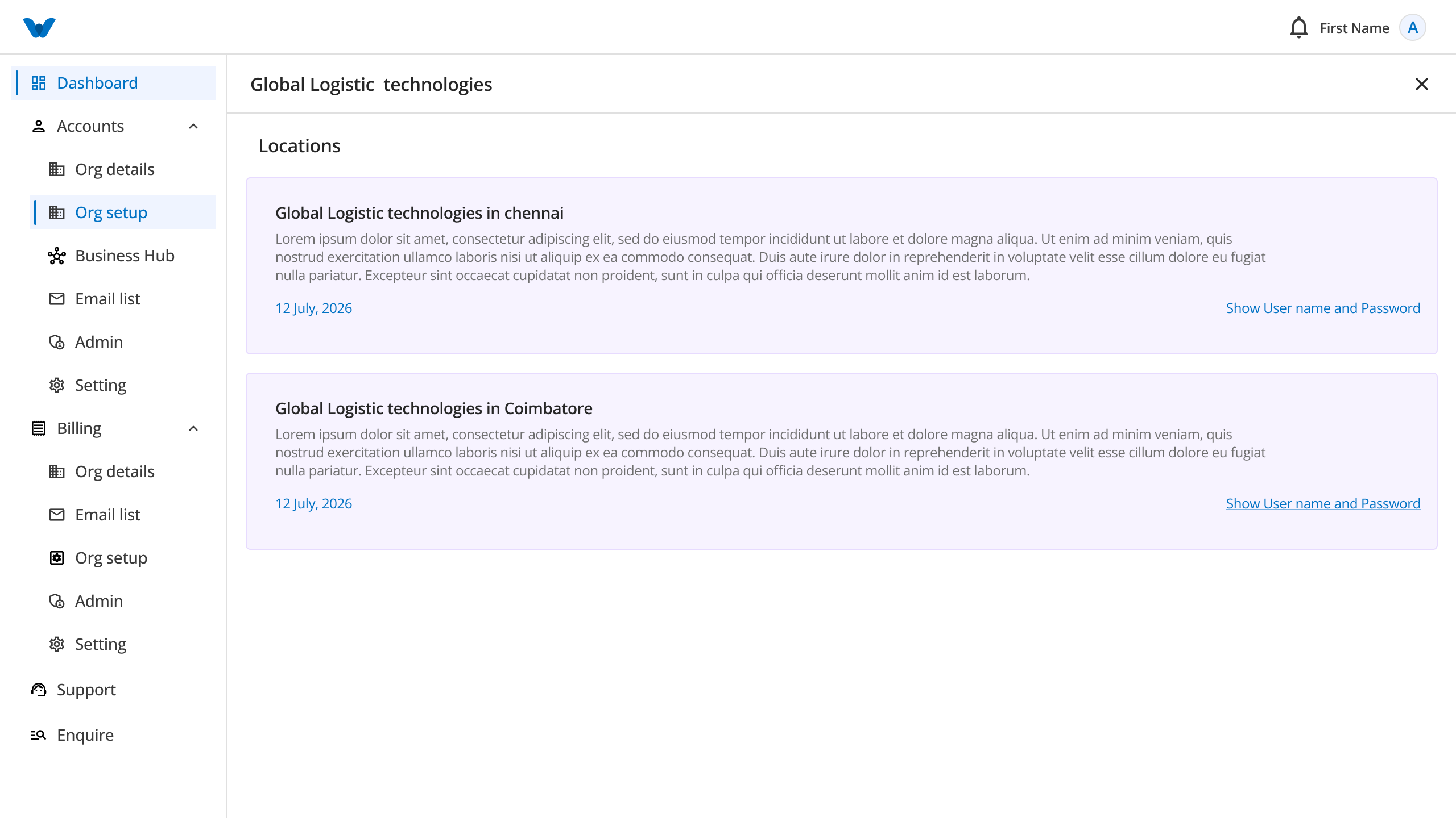 View Login Credentials