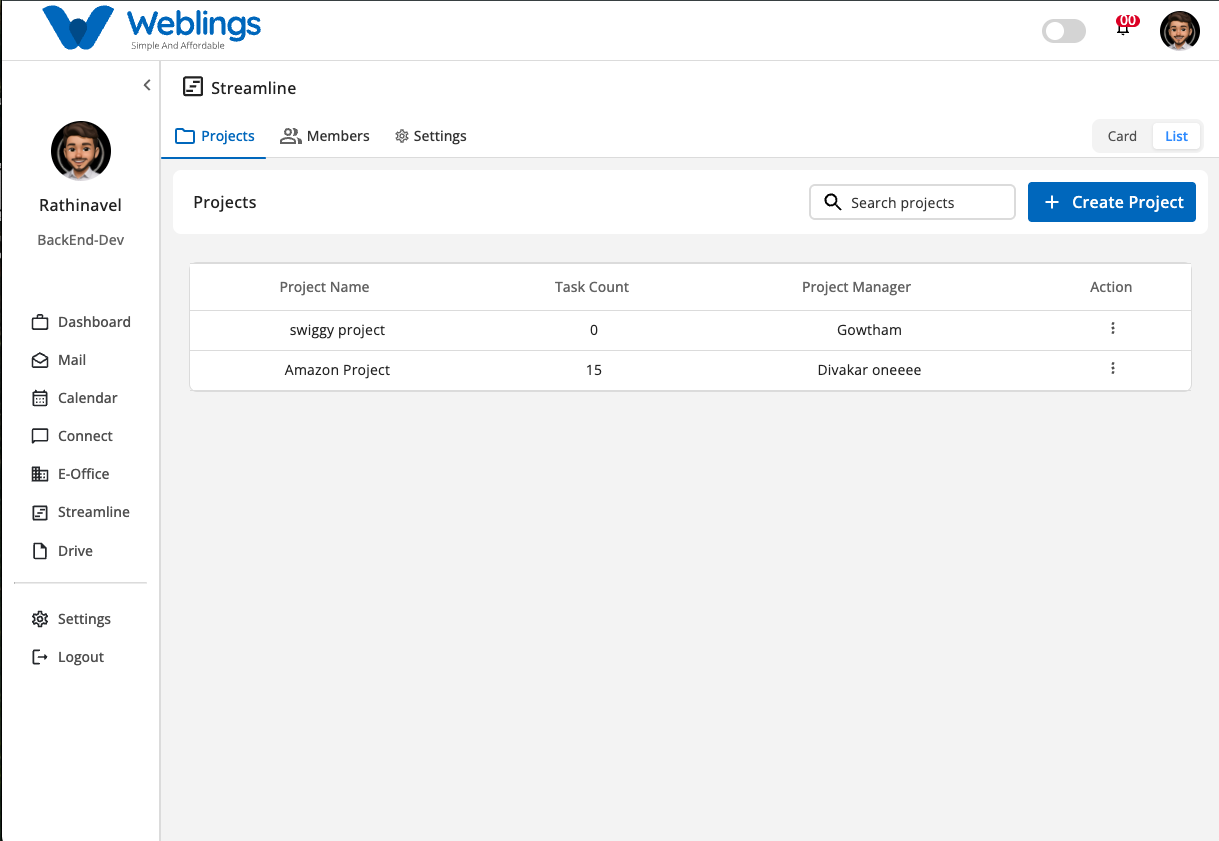 List View