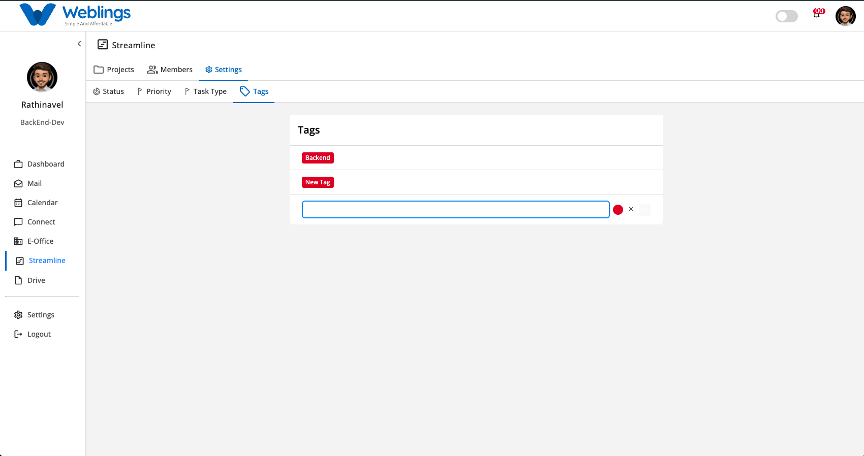 Creating a New Tag (Inline Creation)